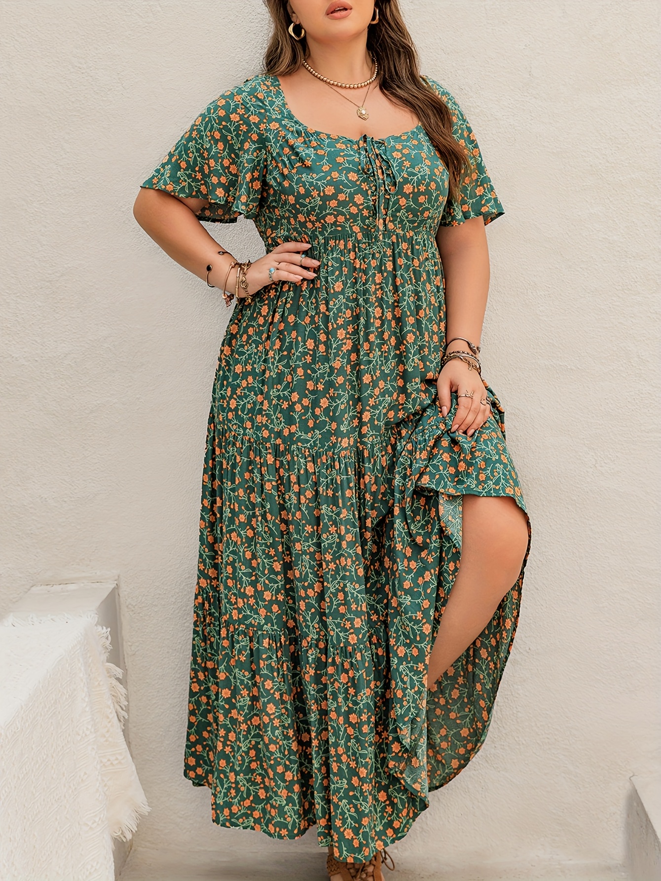 Plus Size Bohemian Long Dress  – Ethnic Fashion Dress Bewertung und Preis