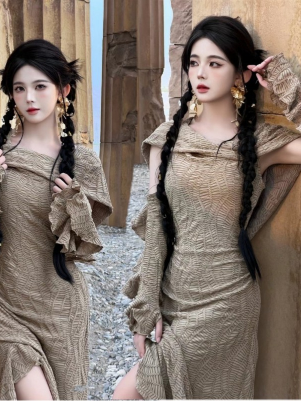 Desert  Themed Long Dress Wome – Ethnic Fashion Photography Bewertung und Preis