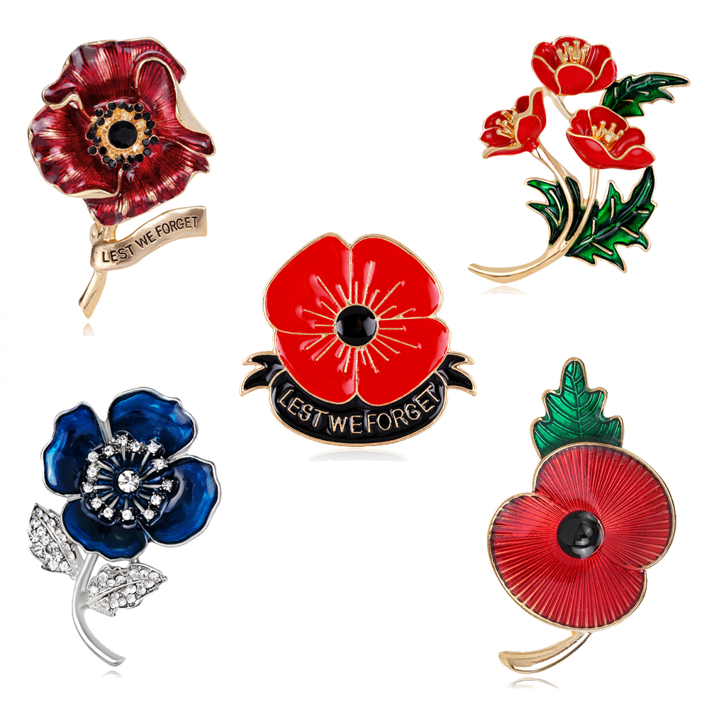 Enameled Red Poppy Flower Broo – Ethnic Fashion Uk Bewertung und Preis