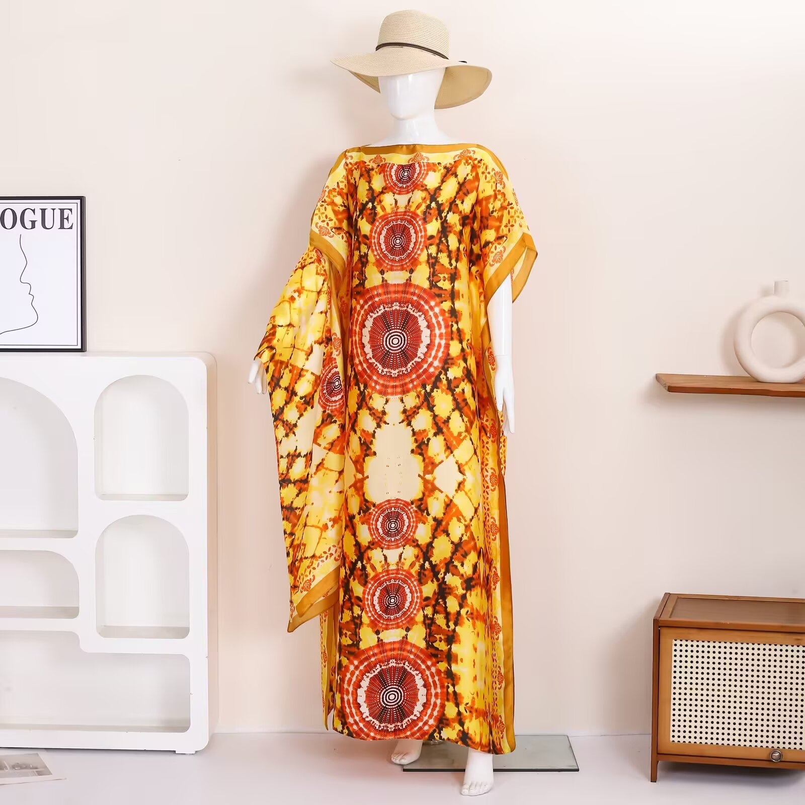 1 retro ethnic geometric print – Ethnic Fashion Dress Bewertung und Preis