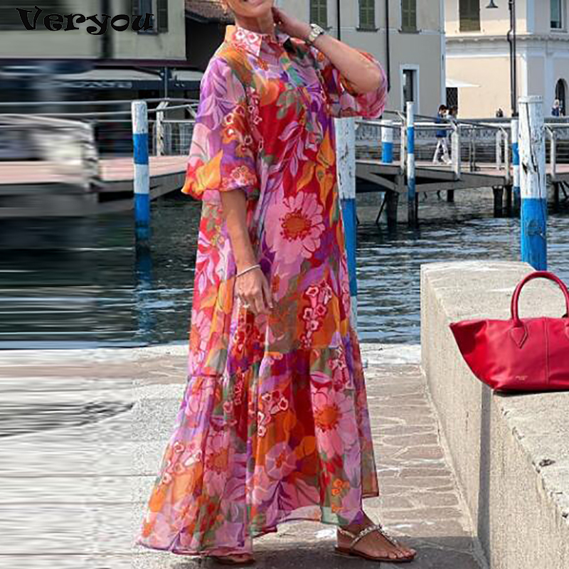 Plus Size Dress Women Turn Dow – Ethnic Fashion Dress Bewertung und Preis