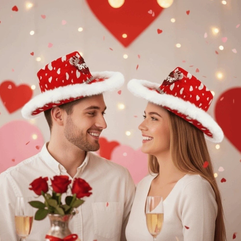 Wide Brim Red Heart Cowboy Cap – Ethnic Day Fashion Show Bewertung und Preis