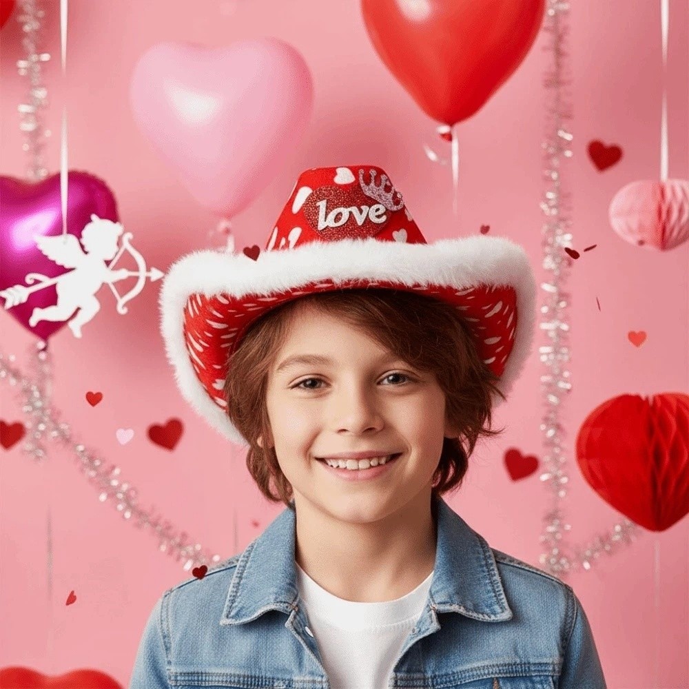 Wide Brim Red Heart Cowboy Cap – Ethnic Day Fashion Show Bewertung und Preis