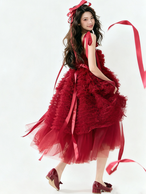Red Tulle Skirt Artistic Birth – Ethnic Fashion Photography Bewertung und Preis