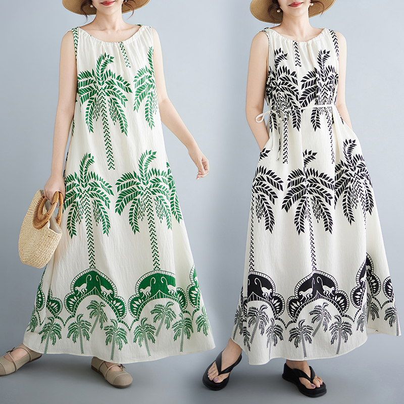 Summer Large Size Leaf Print M – Ethnic Fashion Dress Bewertung und Preis
