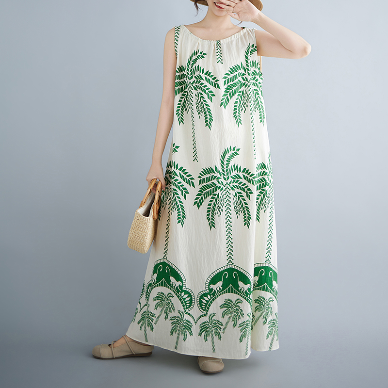 Summer Large Size Leaf Print M – Ethnic Fashion Dress Bewertung und Preis